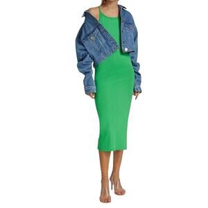 Frame 100% Organic Pima Cotton Tank Slip Midi Dress Size Large